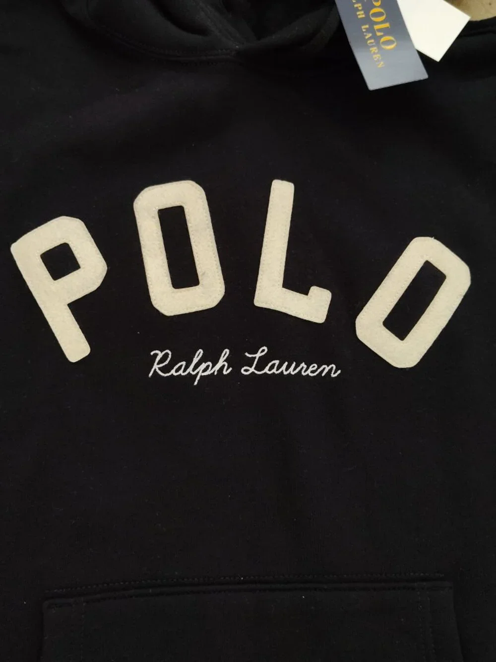 New Polo Ralph Lauren Black Pullover Hoodie